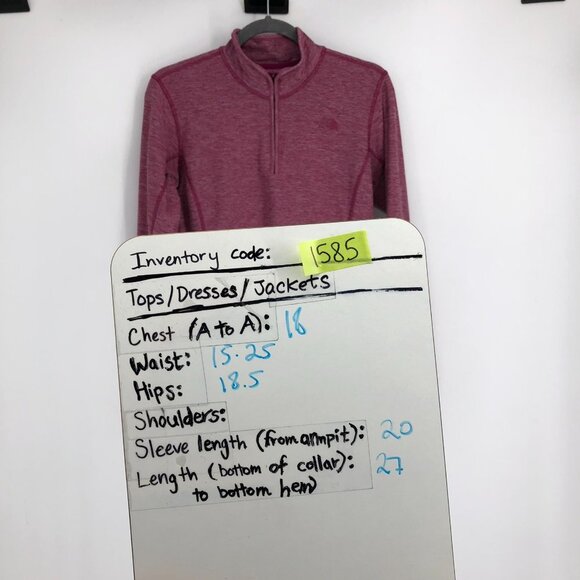The North Face Pink Berry Cerise Heather 1/4 Zip Long Sleeve baselayer size M - Picture 14 of 15
